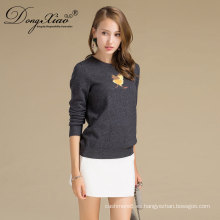 Logotipo personalizado del bordado Merino Wool Knit Sweater Designs para mujeres